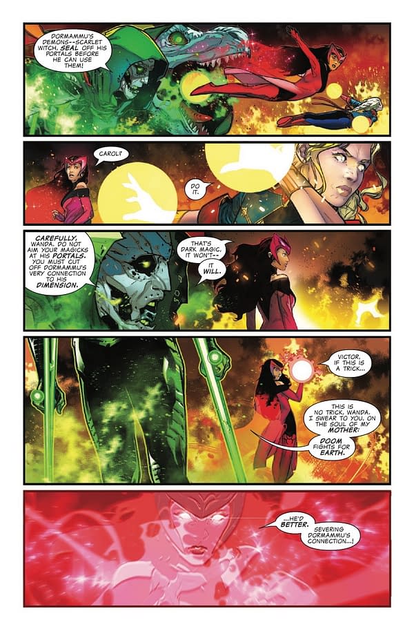 Interior preview page from ONE WORLD UNDER DOOM #5 BEN HARVEY COVER