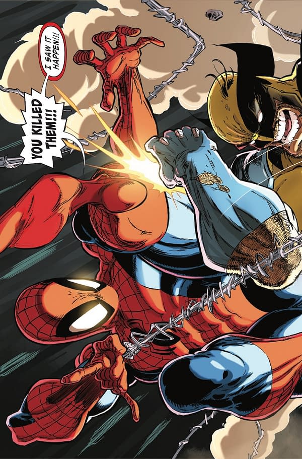 Interior preview page from SPIDER-MAN AND WOLVERINE #2 KAARE ANDREWS COVER