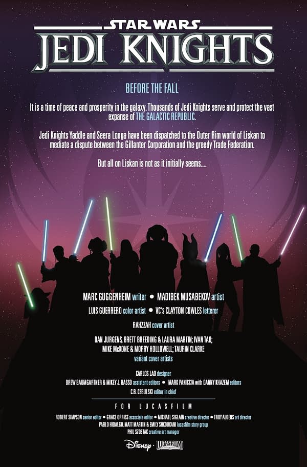 Interior preview page from STAR WARS: JEDI KNIGHTS #5 RAHZZAH COVER