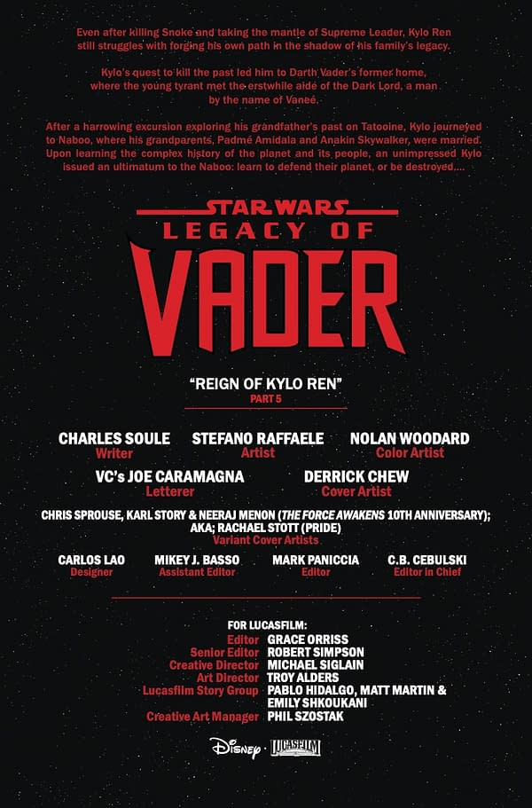 Interior preview page from STAR WARS: LEGACY OF VADER #5 DERRICK CHEW COVER