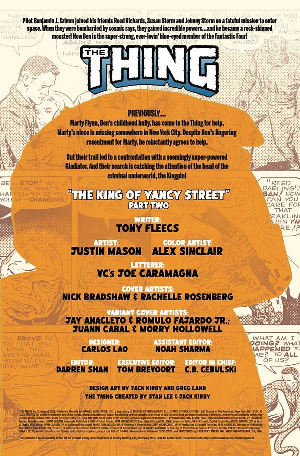Interior preview page from THING #2 NICK BRADSHAW COVER