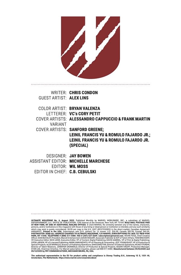 Interior preview page from ULTIMATE WOLVERINE #6 ALESSANDRO CAPPUCCIO COVER