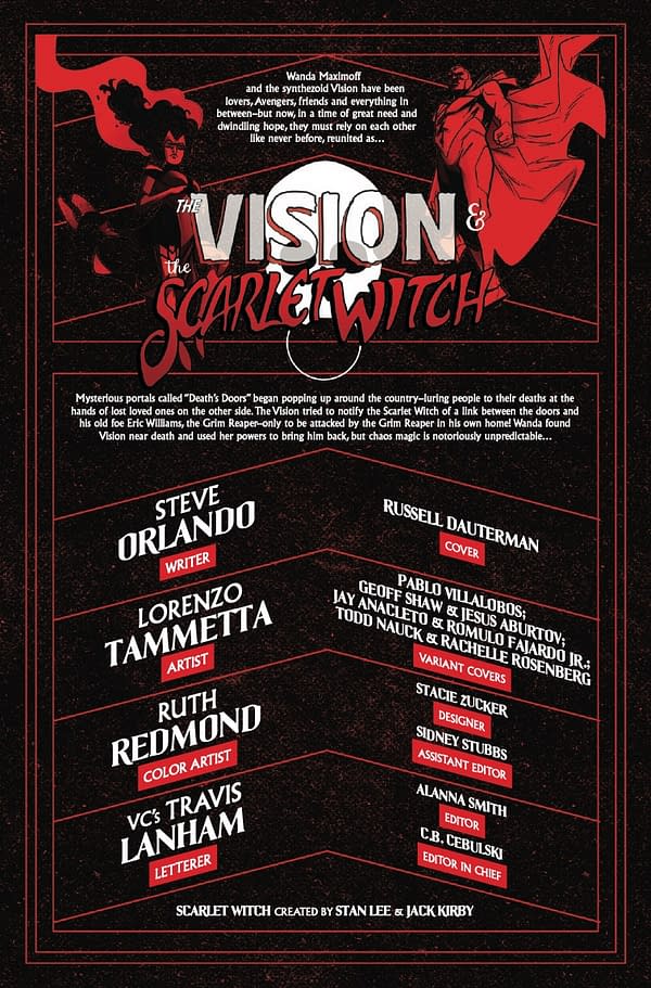 Interior preview page from VISION AND THE SCARLET WITCH #2 RUSSELL DAUTERMAN COVER