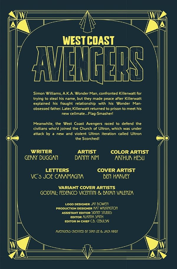 Interior preview page from WEST COAST AVENGERS #8 BEN HARVEY COVER