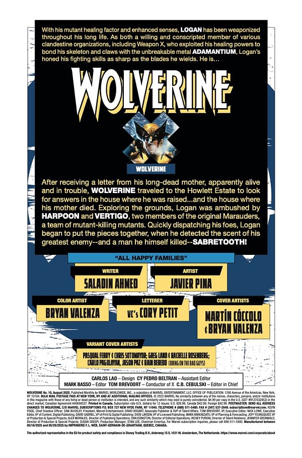 Interior preview page from WOLVERINE #10 MARTIN COCCOLO COVER