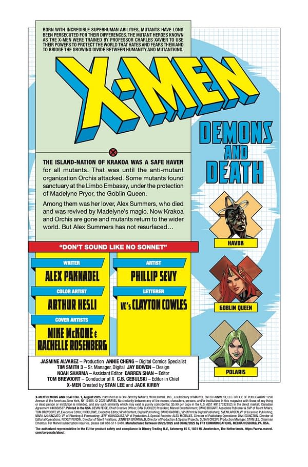 Interior preview page from X-MEN: DEMONS AND DEATH #1 MIKE MCKONE COVER