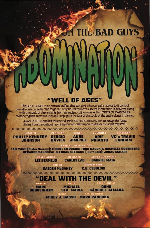 Interior preview page from BRING ON THE BAD GUYS: ABOMINATION #1 LEE BERMEJO COVER