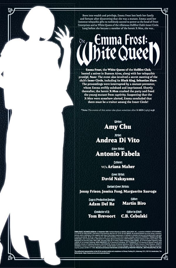 Interior preview page from EMMA FROST: THE WHITE QUEEN #2 DAVID NAKAYAMA COVER