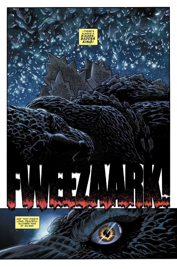 Interior preview page from GODZILLA DESTROYS THE MARVEL UNIVERSE #1 MARK BROOKS COVER
