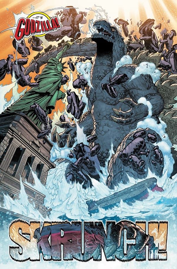 Interior preview page from GODZILLA DESTROYS THE MARVEL UNIVERSE #1 MARK BROOKS COVER