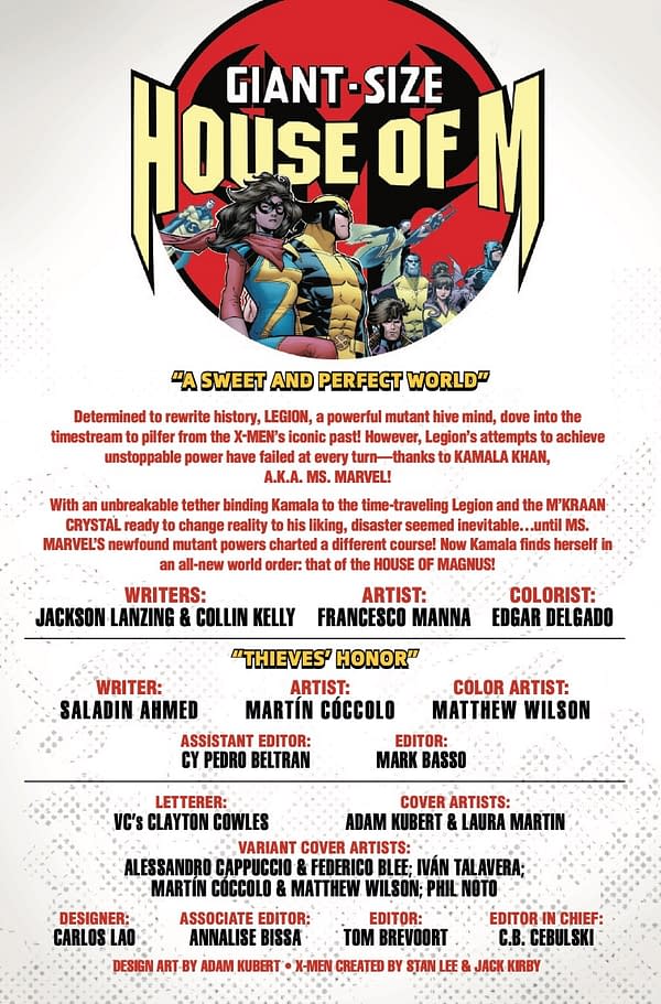 Interior preview page from GIANT-SIZE HOUSE OF M #1 ADAM KUBERT COVER