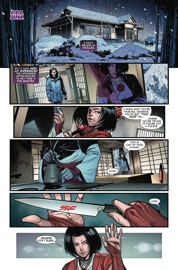 Interior preview page from PSYLOCKE #9 MAHMUD ASRAR COVER