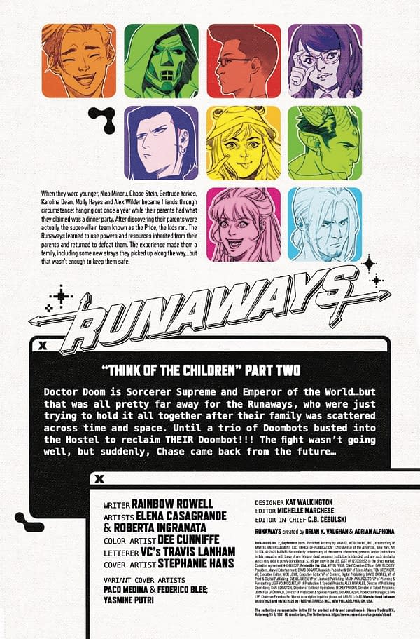 Interior preview page from RUNAWAYS #2 STEPHANIE HANS COVER