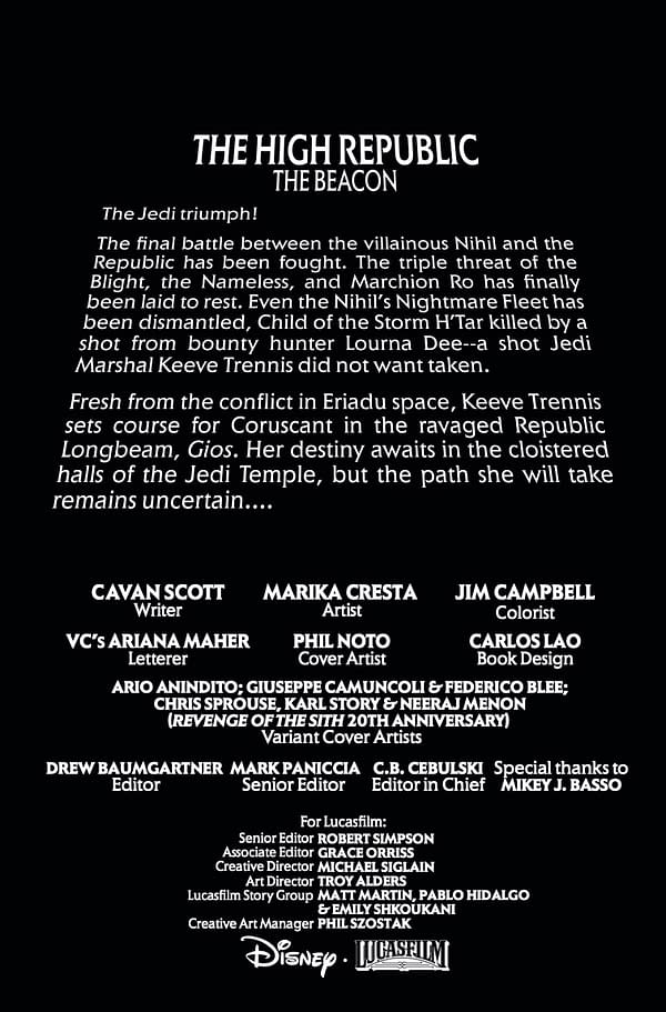 Interior preview page from STAR WARS: THE HIGH REPUBLIC - THE FINALE #1 PHIL NOTO COVER