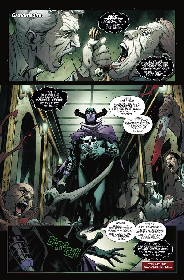 Interior preview page from THE VISION AND THE SCARLET WITCH #3 RUSSELL DAUTERMAN COVER