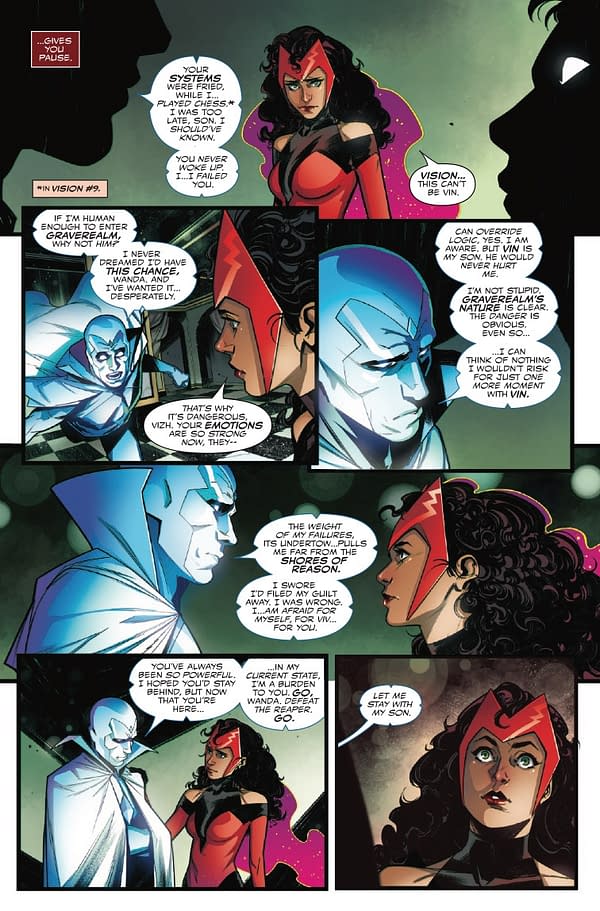 Interior preview page from THE VISION AND THE SCARLET WITCH #3 RUSSELL DAUTERMAN COVER