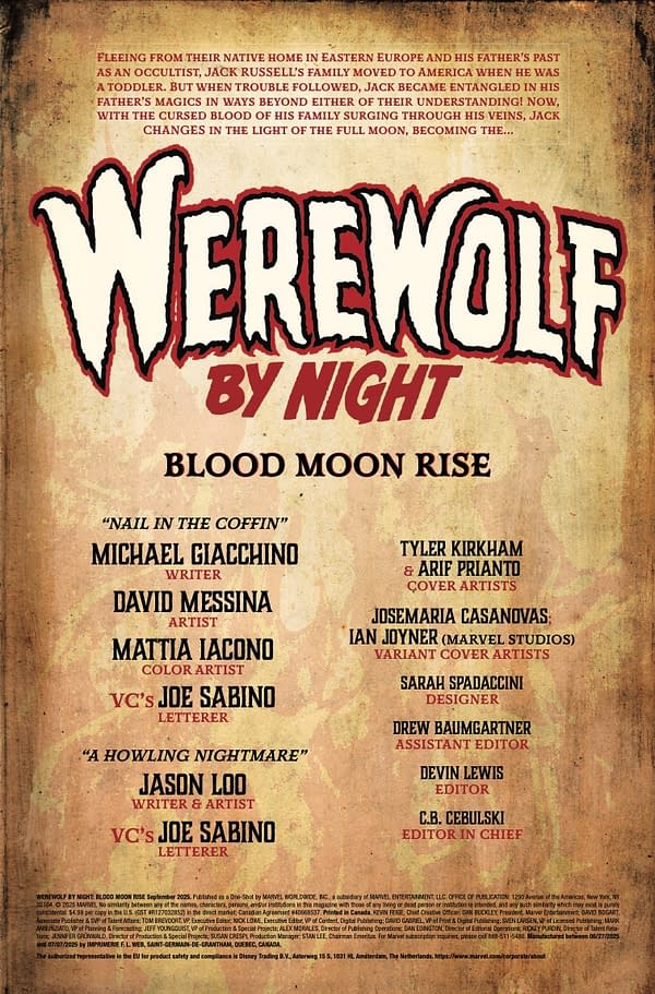Interior preview page from WEREWOLF BY NIGHT: BLOOD MOON RISE #1 TYLER KIRKHAM COVER