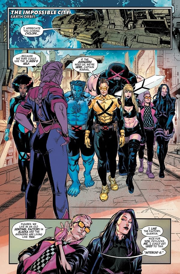 Interior preview page from AVENGERS #30 CAFU COVER