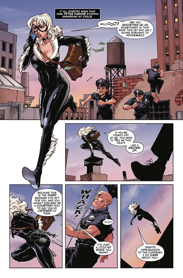 Interior preview page from BLACK CAT #1 ADAM HUGHES COVER