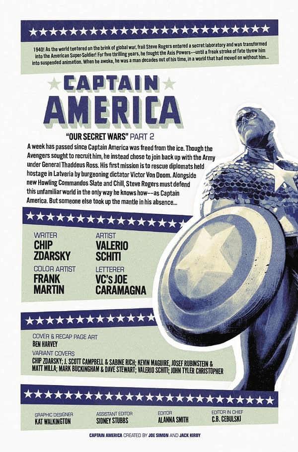 Interior preview page from CAPTAIN AMERICA #2 BEN HARVEY COVER