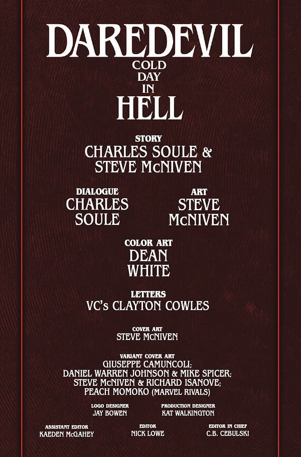 Interior preview page from DAREDEVIL: COLD DAY IN HELL #3 STEVE MCNIVEN COVER