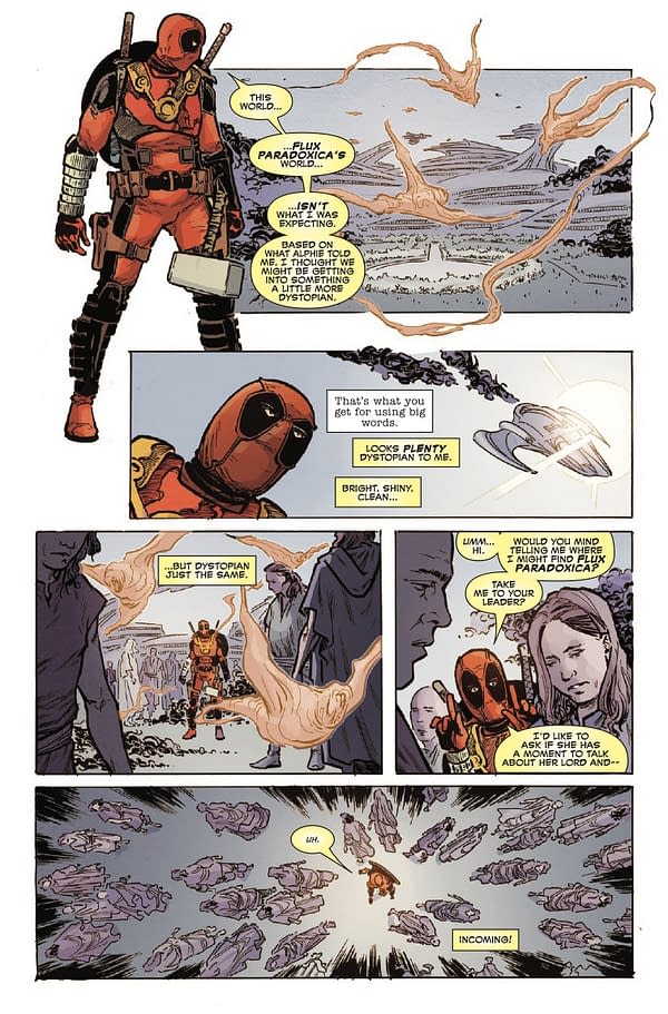 Interior preview page from DEADPOOL KILLS THE MARVEL UNIVERSE ONE LAST TIME #5 DAVIDE PARATORE COVER