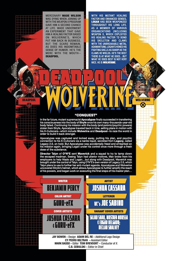 Interior preview page from DEADPOOL/WOLVERINE #8 JOSHUA CASSARA COVER