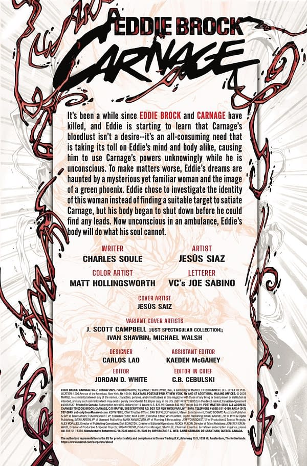 Interior preview page from EDDIE BROCK: CARNAGE #7 JESUS SAIZ COVER