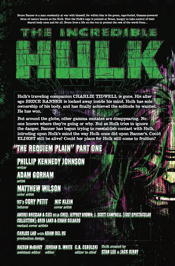 Interior preview page from INCREDIBLE HULK #28 NIC KLEIN COVER