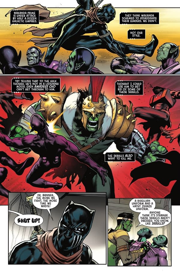 Interior preview page from IMPERIAL WAR: BLACK PANTHER #1 FRANCESCO MORTARINO COVER