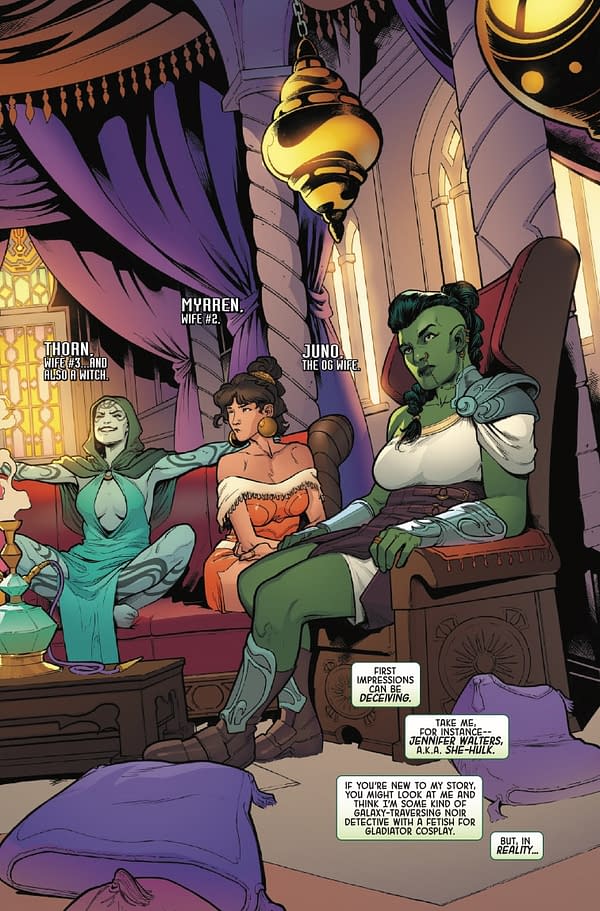 Interior preview page from IMPERIAL WAR: PLANET SHE-HULK #1 FRANCESCO MORTARINO COVER