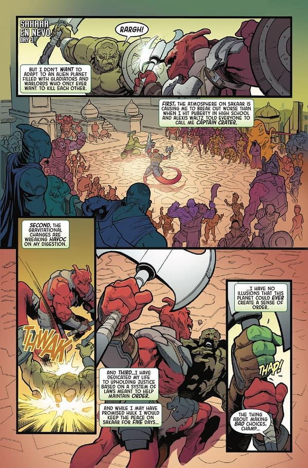 Interior preview page from IMPERIAL WAR: PLANET SHE-HULK #1 FRANCESCO MORTARINO COVER