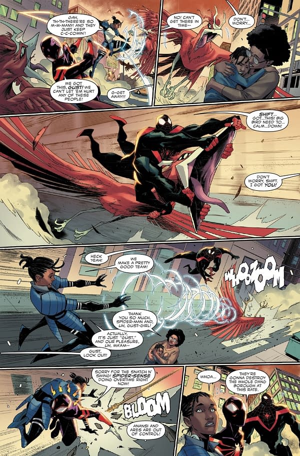 Interior preview page from MILES MORALES: SPIDER-MAN #36 FEDERICO VICENTINI COVER