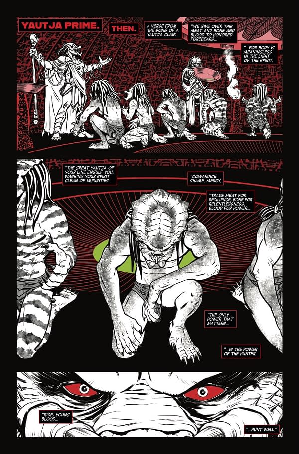 Interior preview page from PREDATOR: BLACK WHITE AND BLOOD #2 CORIN HOWELL COVER
