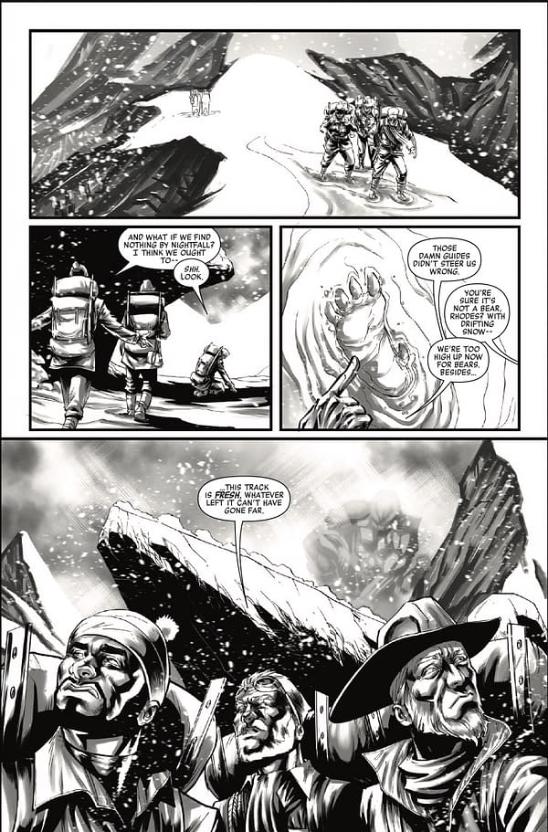 Interior preview page from PREDATOR: BLACK WHITE AND BLOOD #2 CORIN HOWELL COVER
