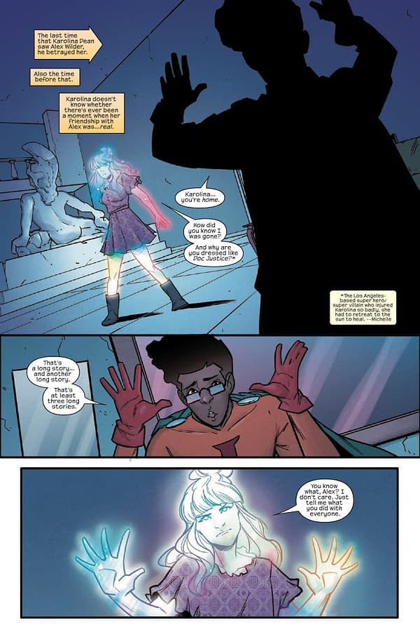 Interior preview page from RUNAWAYS #3 STEPHANIE HANS COVER