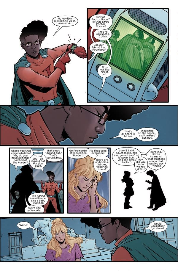 Interior preview page from RUNAWAYS #3 STEPHANIE HANS COVER