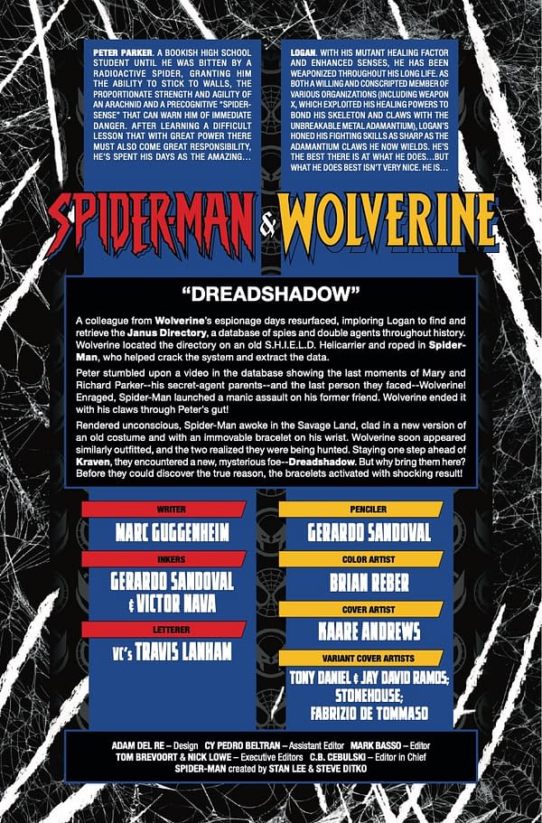 Interior preview page from SPIDER-MAN AND WOLVERINE #4 KAARE ANDREWS COVER