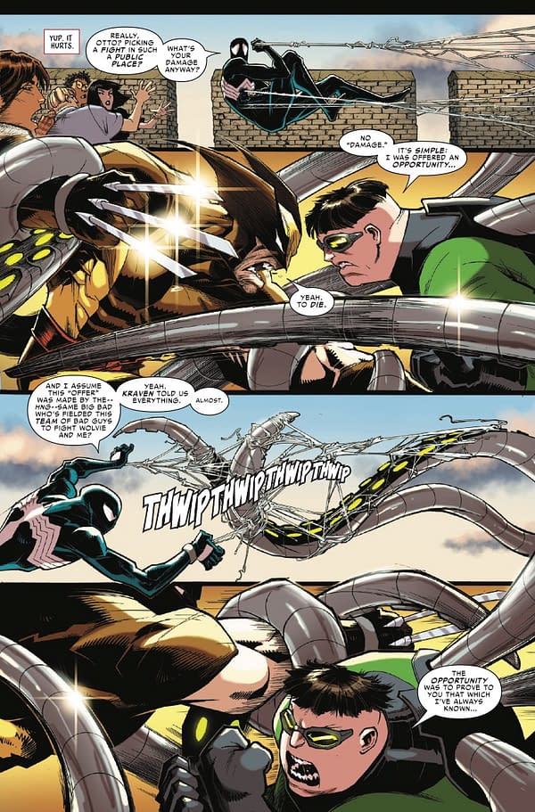 Interior preview page from SPIDER-MAN AND WOLVERINE #4 KAARE ANDREWS COVER