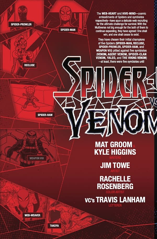 Interior preview page from SPIDER-VERSE VS. VENOMVERSE #4 LUCIANO VECCHIO COVER
