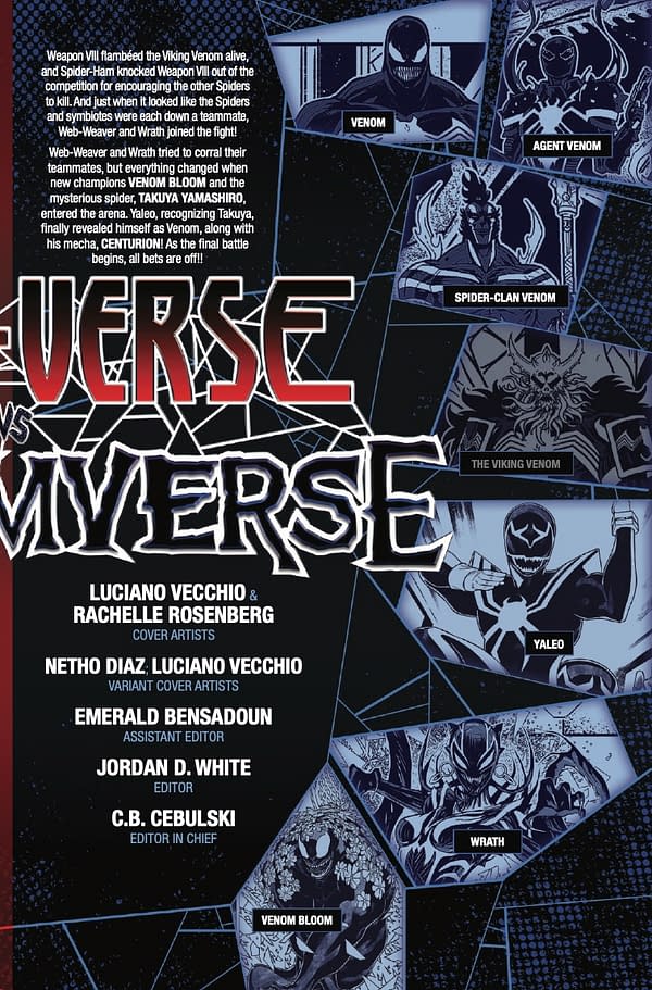 Interior preview page from SPIDER-VERSE VS. VENOMVERSE #4 LUCIANO VECCHIO COVER