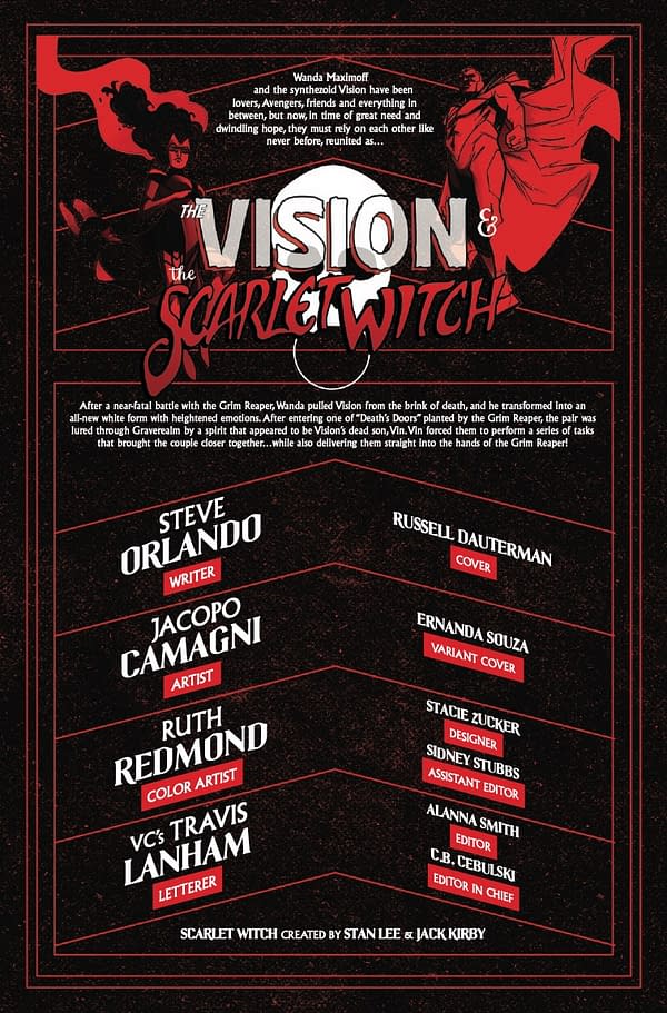Interior preview page from THE VISION AND THE SCARLET WITCH #4 RUSSELL DAUTERMAN COVER