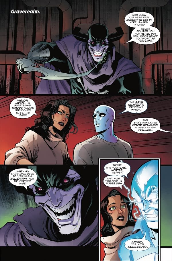 Interior preview page from THE VISION AND THE SCARLET WITCH #4 RUSSELL DAUTERMAN COVER