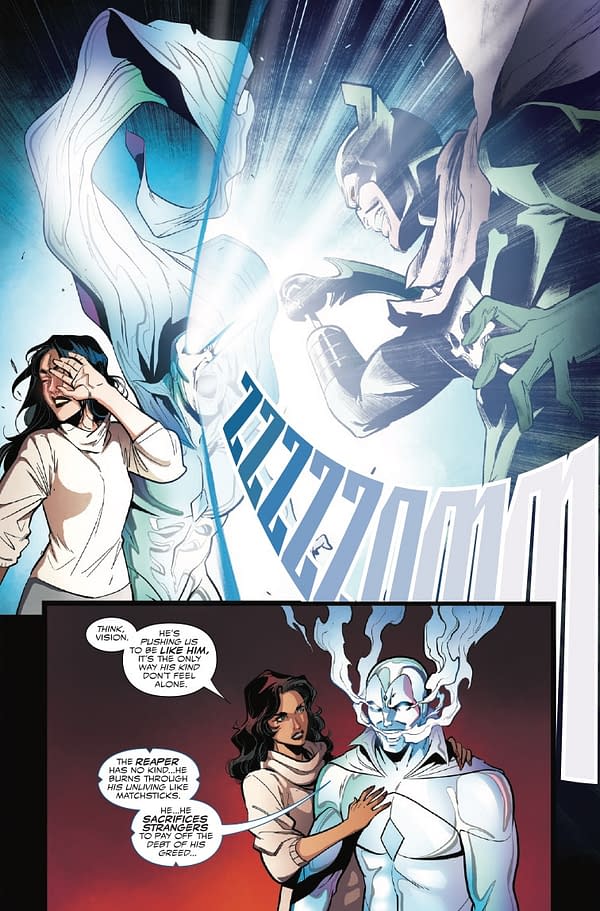 Interior preview page from THE VISION AND THE SCARLET WITCH #4 RUSSELL DAUTERMAN COVER