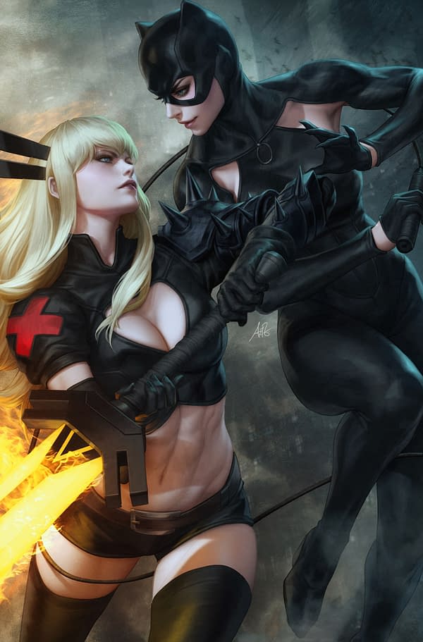 Cover image for MARVEL/DC: DEADPOOL/BATMAN #1 ARTGERM VIRGIN VARIANT