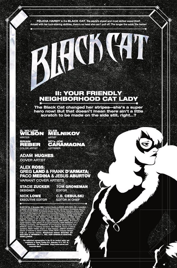 Interior preview page from BLACK CAT #2 ADAM HUGHES COVER
