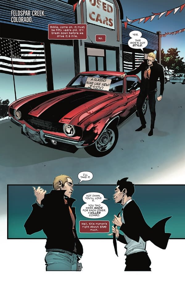 Interior preview page from EDDIE BROCK: CARNAGE #8 JESUS SAIZ COVER