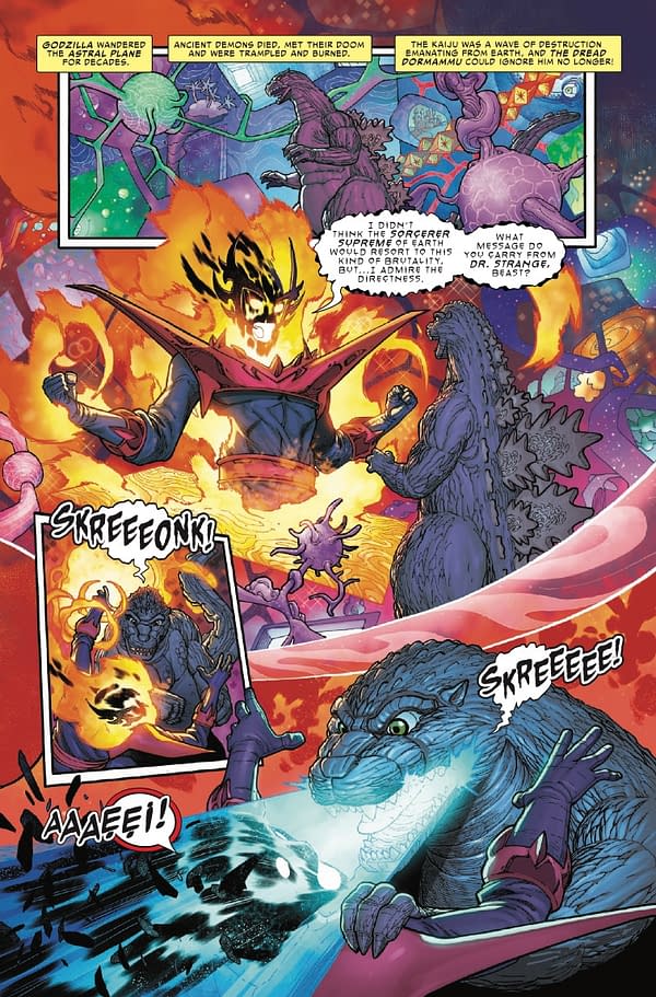Interior preview page from GODZILLA DESTROYS THE MARVEL UNIVERSE #3 MARK BROOKS COVER