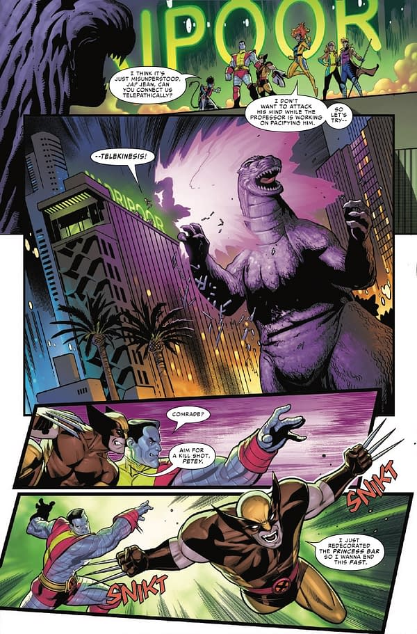 Interior preview page from GODZILLA DESTROYS THE MARVEL UNIVERSE #3 MARK BROOKS COVER