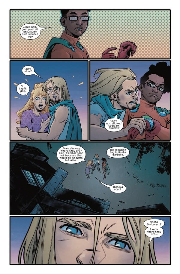 Interior preview page from RUNAWAYS #4 STEPHANIE HANS COVER